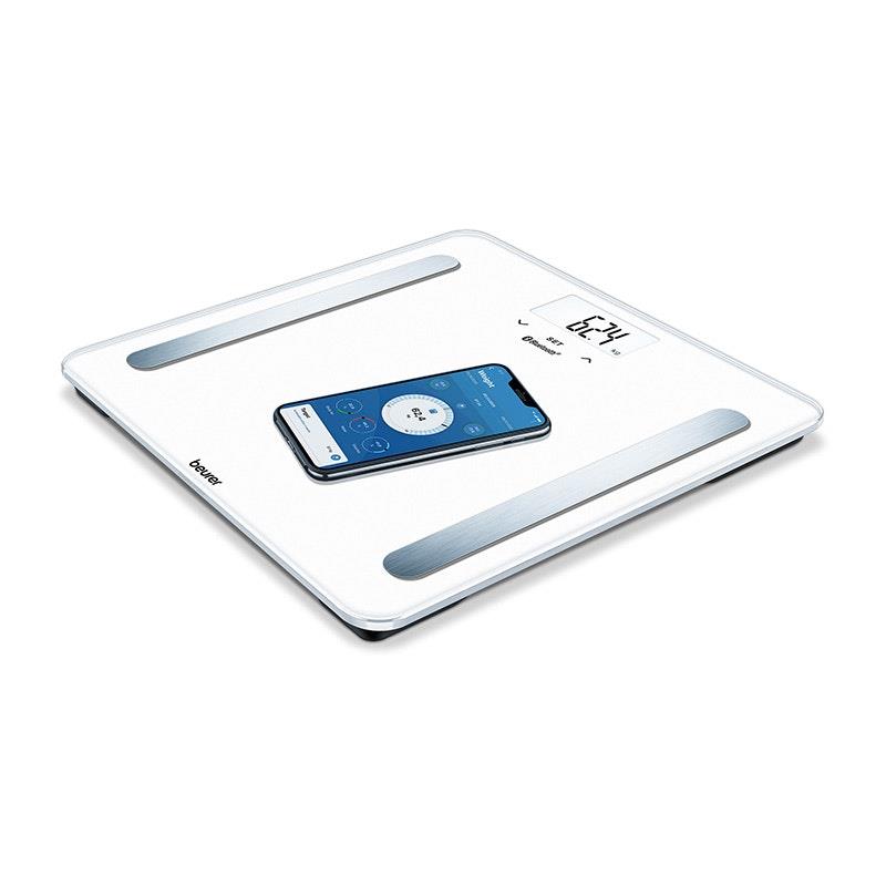 Load image into Gallery viewer, Beurer BF600W Bluetooth Glass Body Fat Scale Pure White 1unit
