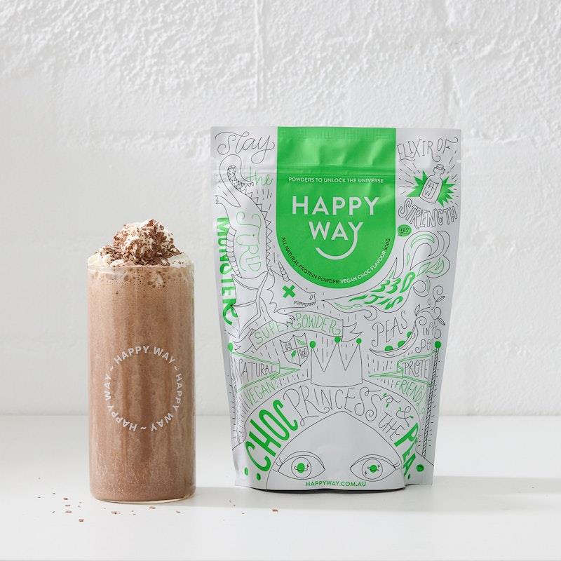 Load image into Gallery viewer, Happy Way Choc Pea Princess Vegan Protein Powder 500g
