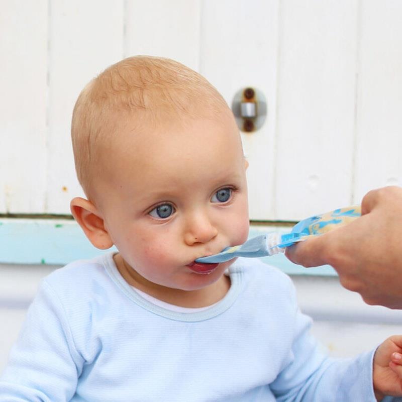 Load image into Gallery viewer, Cherub Baby Food Pouch Spoons &amp; Spouts Bundle - Cerulean &amp; Sage Pack
