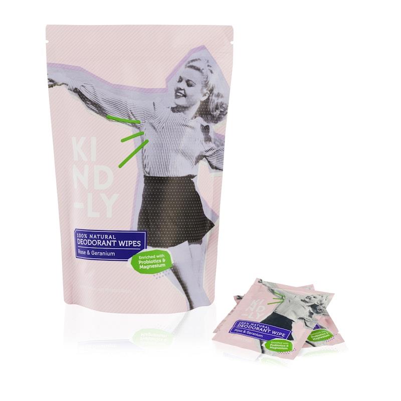 Load image into Gallery viewer, Kind-ly 100% Natural Deodorant Wipes - 3 Packs Bundle
