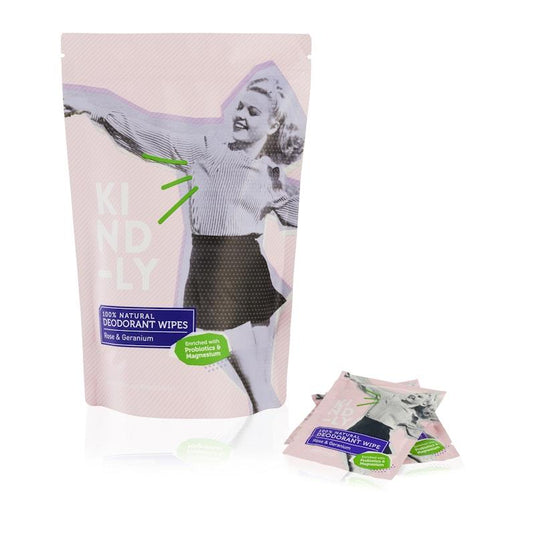 Kind-ly 100% Natural Deodorant Wipes - 3 Packs Bundle