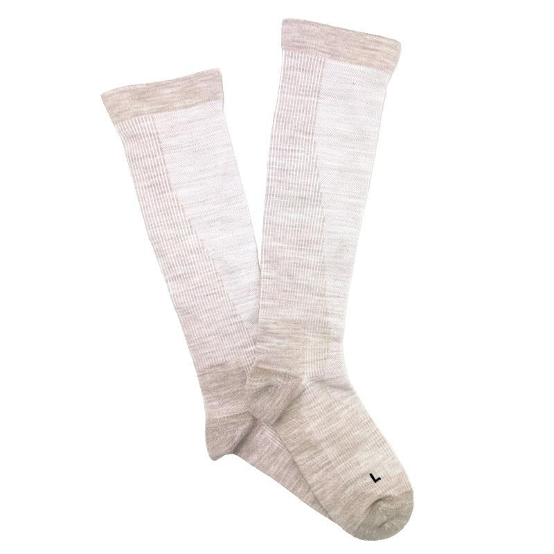 Load image into Gallery viewer, Overlander 3 Pairs of Women's Merino Wool Health Compression Socks - Sandstone Melange Size 2-8
