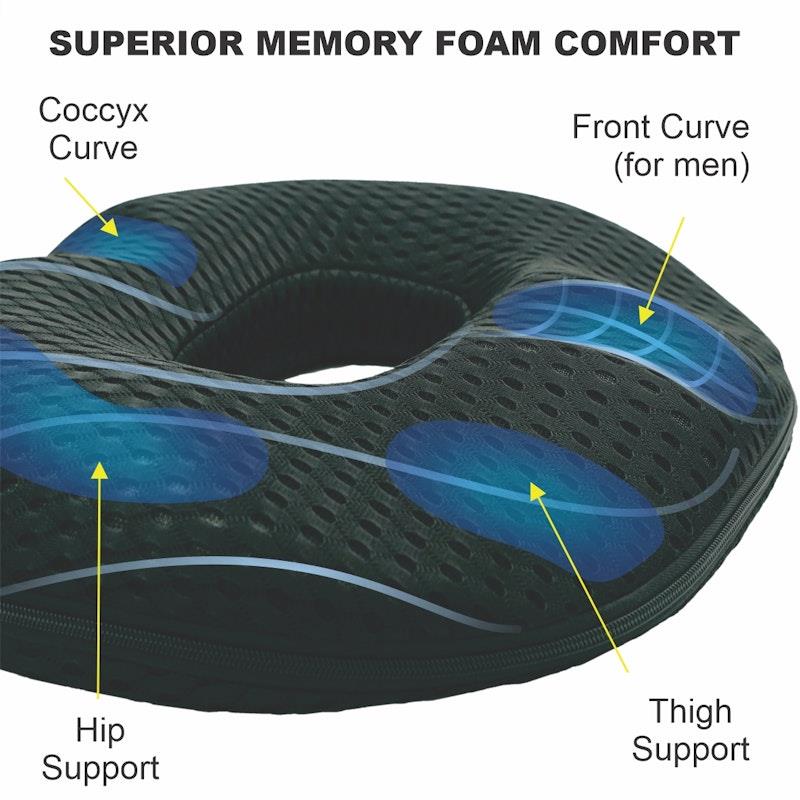 Load image into Gallery viewer, BodyAssist Mens Donut Seat Pillow &amp; Large Hot/Cold Gel Pack One Size

