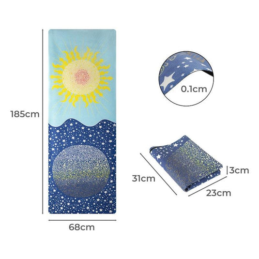 Centra Yoga Mat Foldable Non-Slip Exercise Fitness Lightweight 1mm Blue 185X68cm 1pc