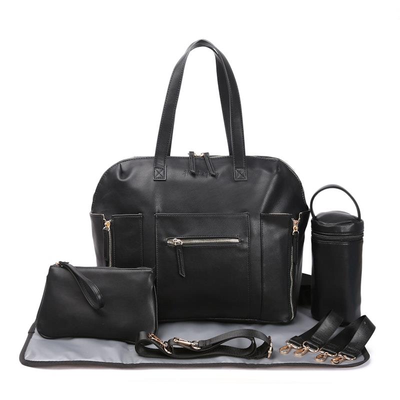 Load image into Gallery viewer, Hannah &amp; Henry Chelsea Convertible Nappy Bag Black
