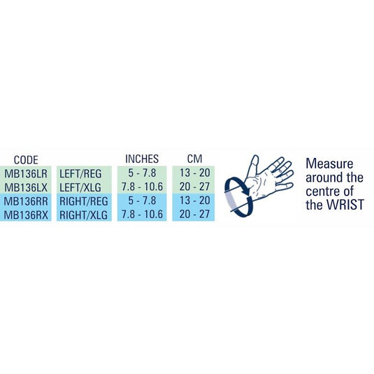 M-Brace AIR Laced Wrist Splint RIGHT/XLG