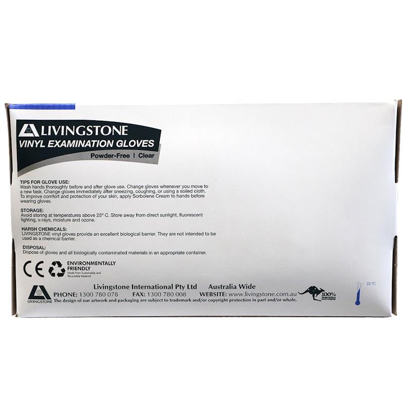 Load image into Gallery viewer, Livingstone Vinyl Examination Gloves ASTM Powder Free Medium 100 Pieces/Box
