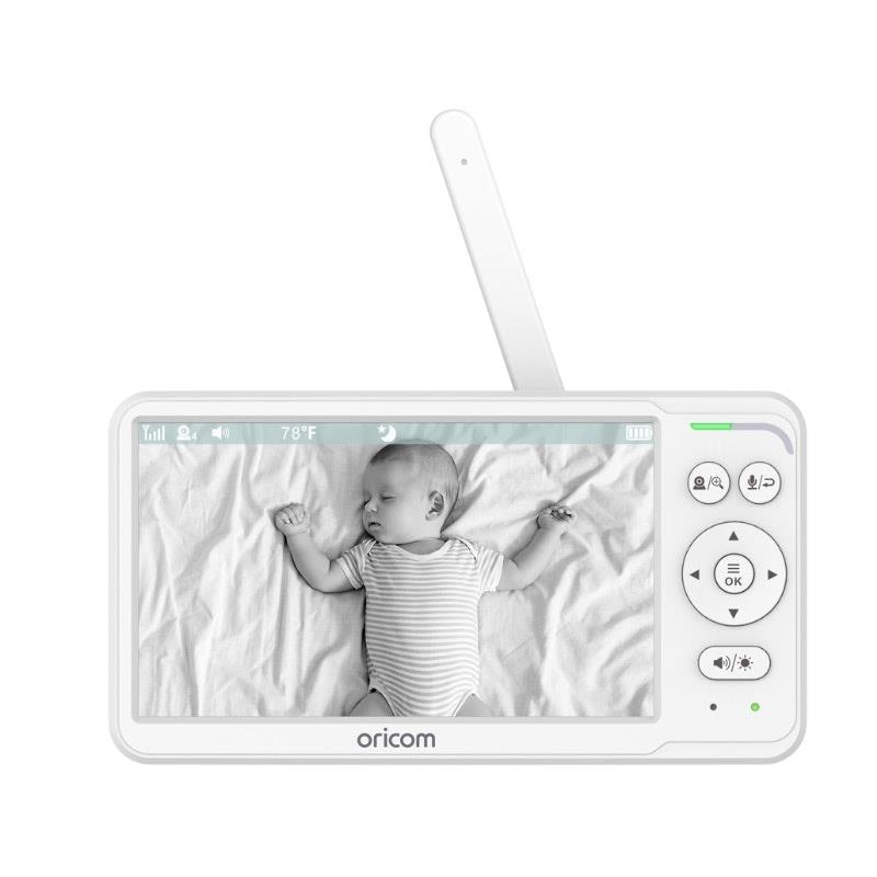 Load image into Gallery viewer, Oricom 6″ Video Baby Monitor with Motorised Pan Tilt and Duck Digital Bath and Room Thermometer Bundle
