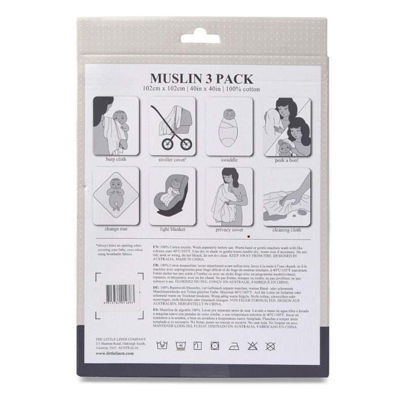 Load image into Gallery viewer, The Little Linen Company Muslin Swaddle 3Pk Prints - Cheeky Koala
