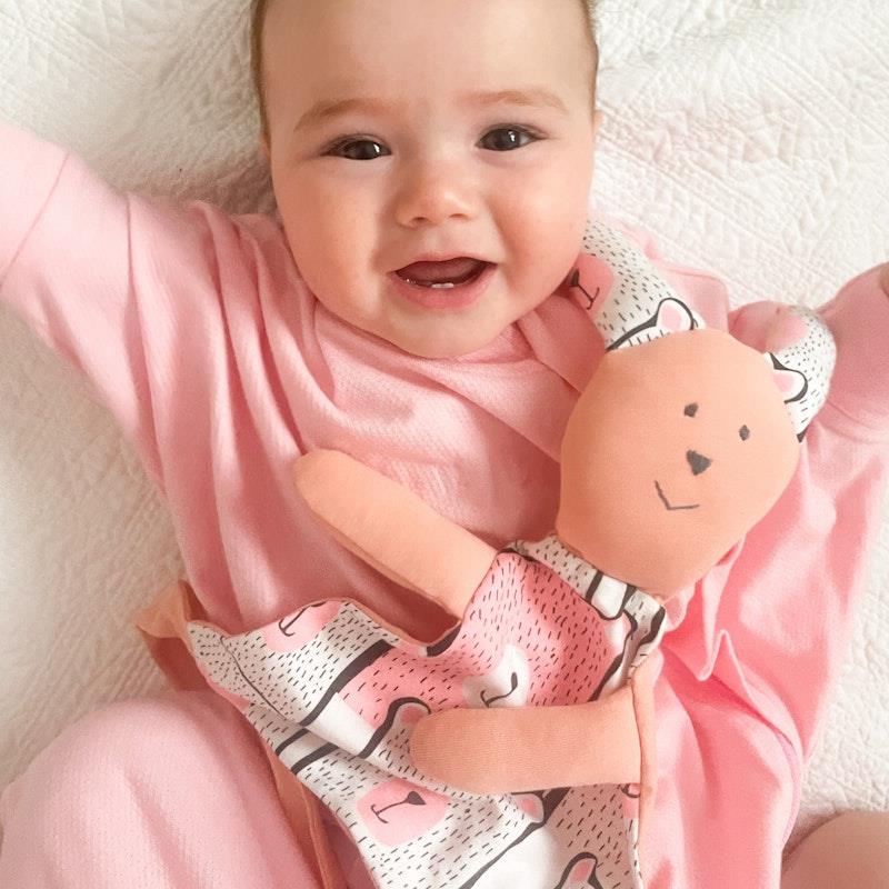 Load image into Gallery viewer, Baby Loves Sleep - Bunny Hugs Baby Comforter - Peach Pink 1Piece

