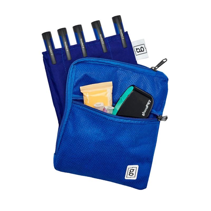Load image into Gallery viewer, Glucology Insulin Cooler Bags 5 Pen Blue
