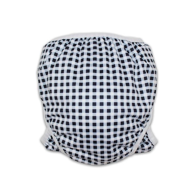 Load image into Gallery viewer, tyoub Adjustable Reusable Swim Nappy and Wet Bag - Black White Gingham Check One Size
