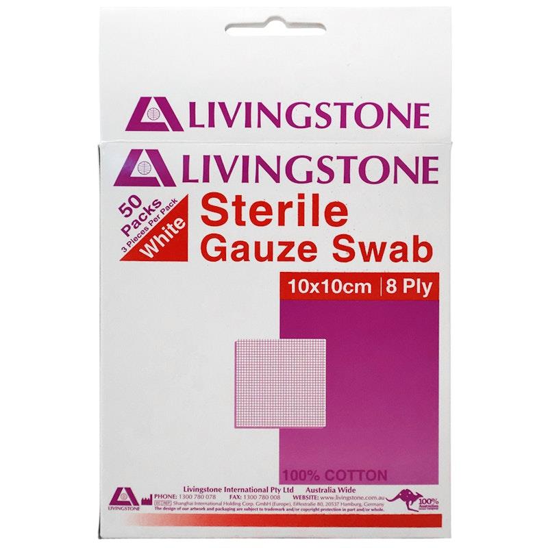 Load image into Gallery viewer, Livingstone Liv Gauze Swabs 8 ply Cotton Sterile 10 x 10cm 150 Pieces/Box
