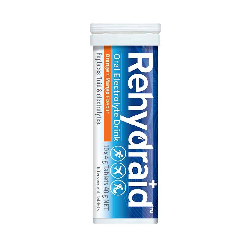 Load image into Gallery viewer, Rehydraid Electrolyte Effervescent Tablets Orange &amp; Mango 10x6 Tubes
