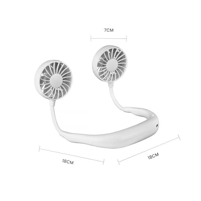 Load image into Gallery viewer, Living Today Sports Rechargeable Neck Fan Portable 3 Speeds USB Charging White

