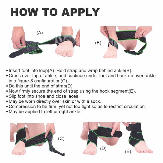 BodyAssist Contoured 4-Way Sports Elastic Ankle Strap x 2 Bundle One Size
