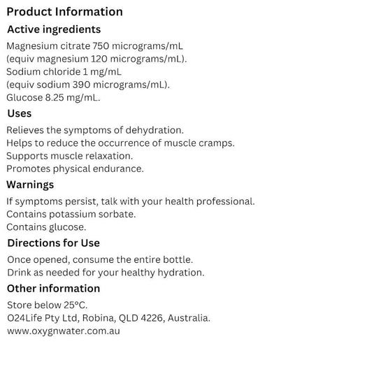 Oxygn Sports Hydration+ Nano Water 500mL 12 Pack