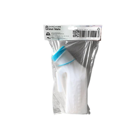 Livingstone Urinal Male with Lid 1L Graduated Plastic 1Piece