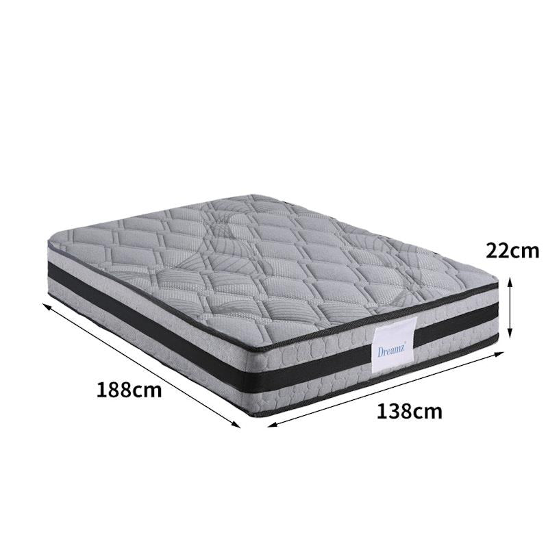 Load image into Gallery viewer, DreamZ Spring Mattress Bed Pocket Egg Crate Foam Medium Firm 22CM Double
