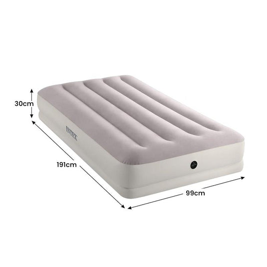Intex Dura-Beam Prestige Mid-Rise Inflatable Twin Airbed with USB Pump Cream