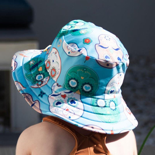 tyoub Kids Wide Brim Bucket Hat Skulls Serape Stripe Extra Large