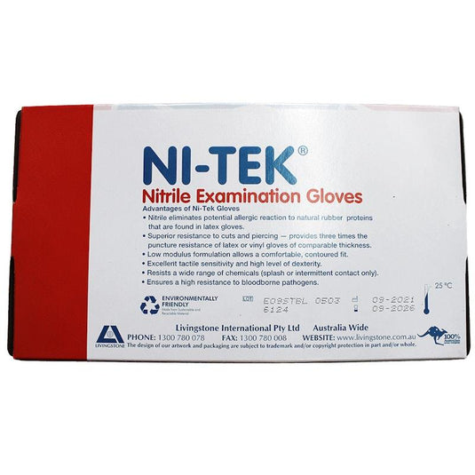 NI-TEK Nitrile Powder Free Gloves Large 100 Pieces/Box