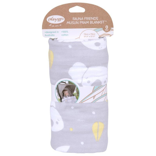 Playgro Fauna Friends Muslin Pram Blanket 1 Piece