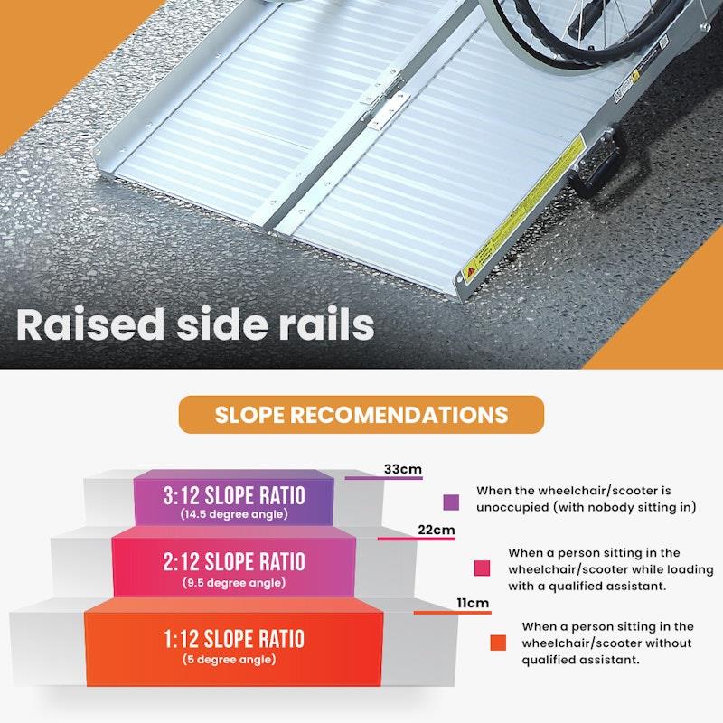 Load image into Gallery viewer, Equipmed 182cm Portable Folding Aluminium Access Ramp Silver
