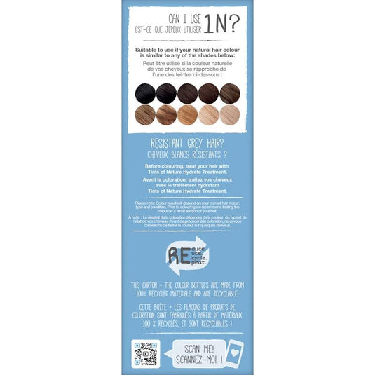 Tints of Nature 1N Natural Black Permanent Hair Dye 130ml