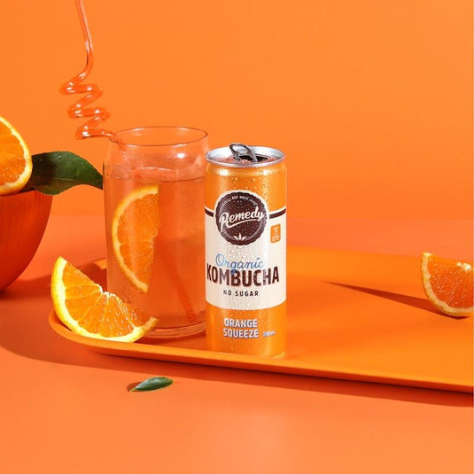 Remedy Kombucha Orange Squeeze 250ml Can x 24