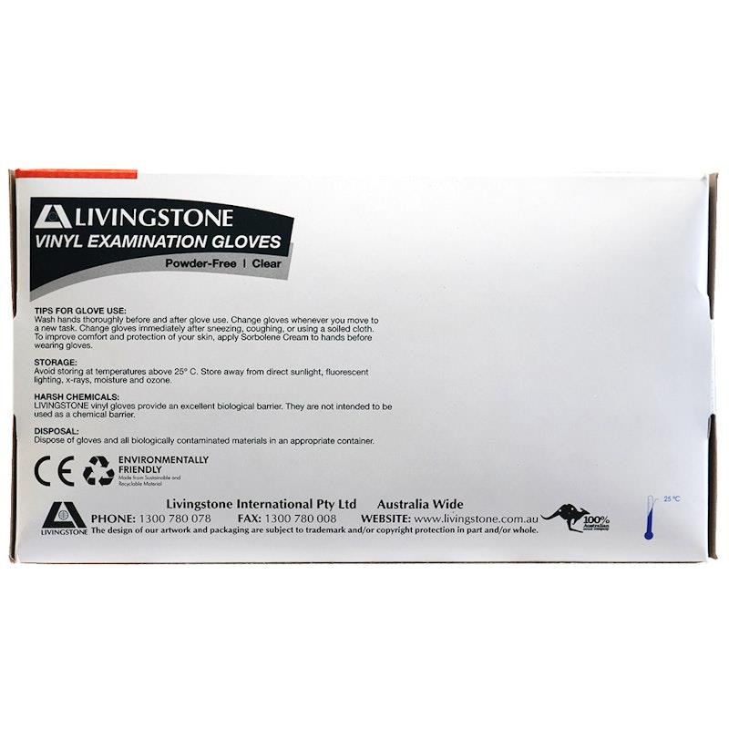 Load image into Gallery viewer, Livingstone Vinyl Examination Gloves ASTM Powder Free Large 100 Pieces/Box
