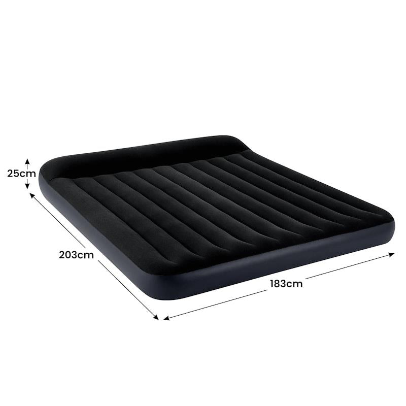 Load image into Gallery viewer, Intex Dura-Beam Classic Inflatable Airbed Mattress w/ Pillow Rest Black King
