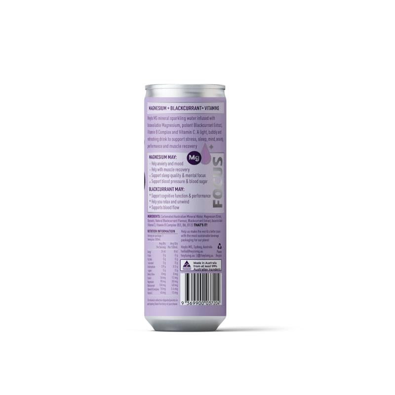 Load image into Gallery viewer, Heylo Magnesium Sparkling Water - Focus - Blackcurrant 4x300ml
