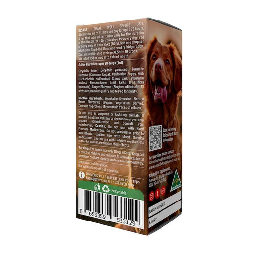 Natural Pet Supplements Pain Support Herbal Tincture For Dogs and Cats 100ml