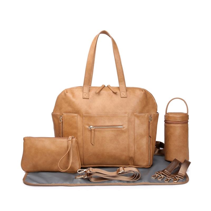 Load image into Gallery viewer, Hannah &amp; Henry Chelsea Convertible Nappy Bag Tan
