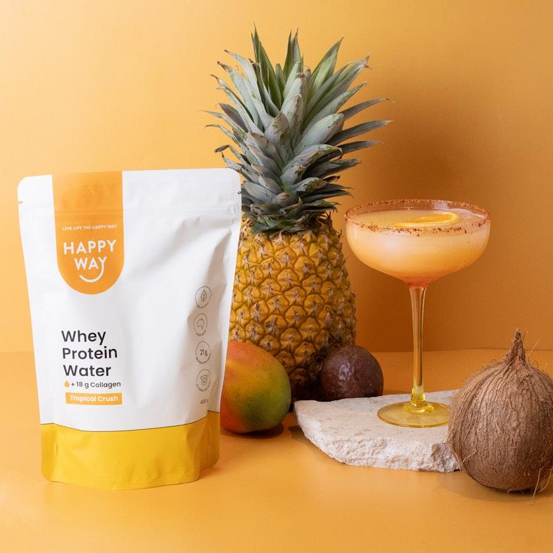 Load image into Gallery viewer, Happy Way Tropical Crush Whey Protein Water Powder 420g

