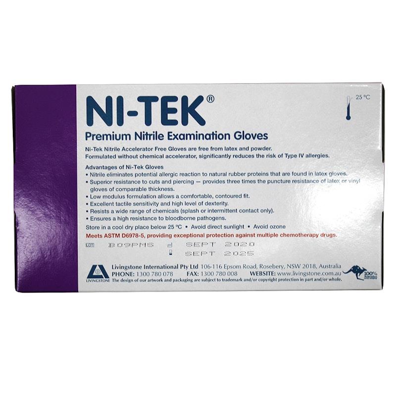 Load image into Gallery viewer, NI-TEK Nitrile Accelerator Free Powder Free Gloves 100 Box Small
