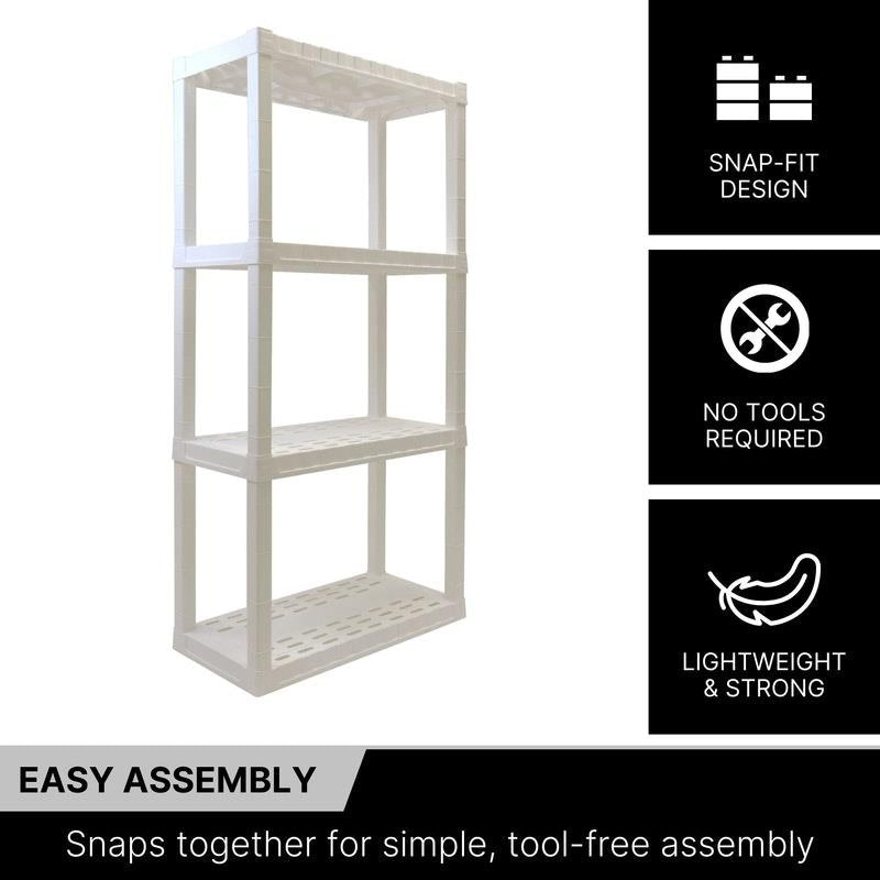 Load image into Gallery viewer, Oskar 4-Tier Storage Shelf, Heavy Duty, holds 180kg White
