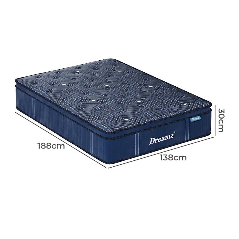 Load image into Gallery viewer, DreamZ Spring Mattress Bed Euro Top Pocket Spring Medium Firm Foam 30cm Double
