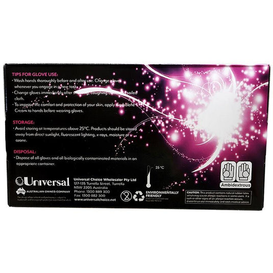 Lilith Salon Latex Gloves Powder Free Black Small 100 Pieces/Box