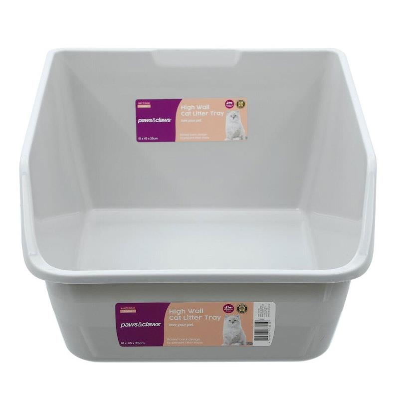Load image into Gallery viewer, Paws &amp; Claws High Wall Cat Litter Tray - Grey 1pc
