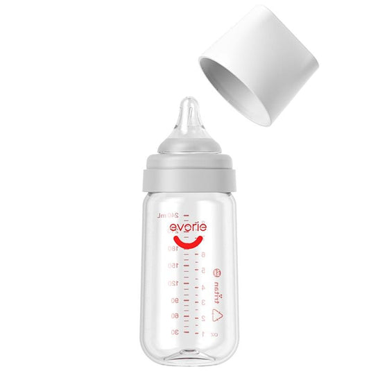 Evorie Tritan Wide-neck Baby Milk Feeding Bottle Starter Set 160mL+240mL, White Pack
