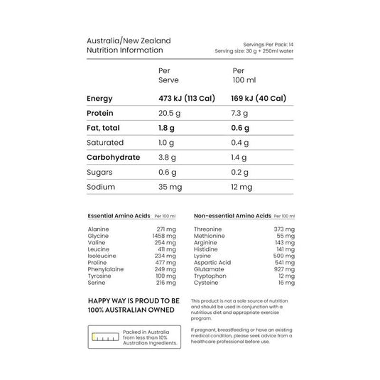 Happy Way Sour Berry Vegan Protein Water Powder 420g
