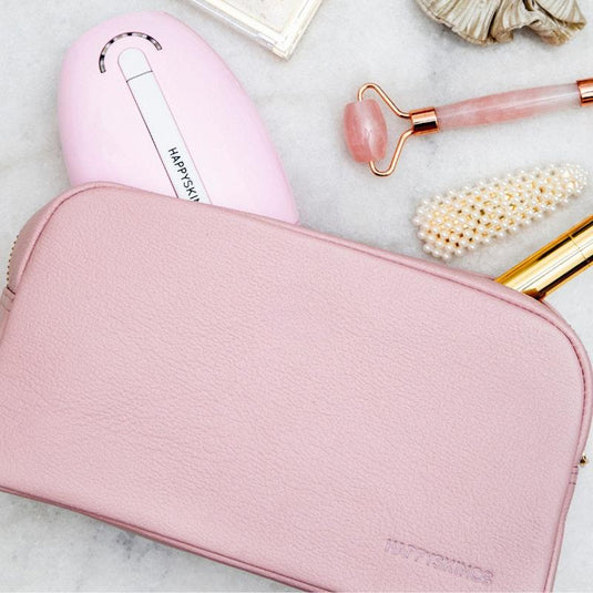 Happy Skin Co Leather Cosmetic Beauty Bag Pink