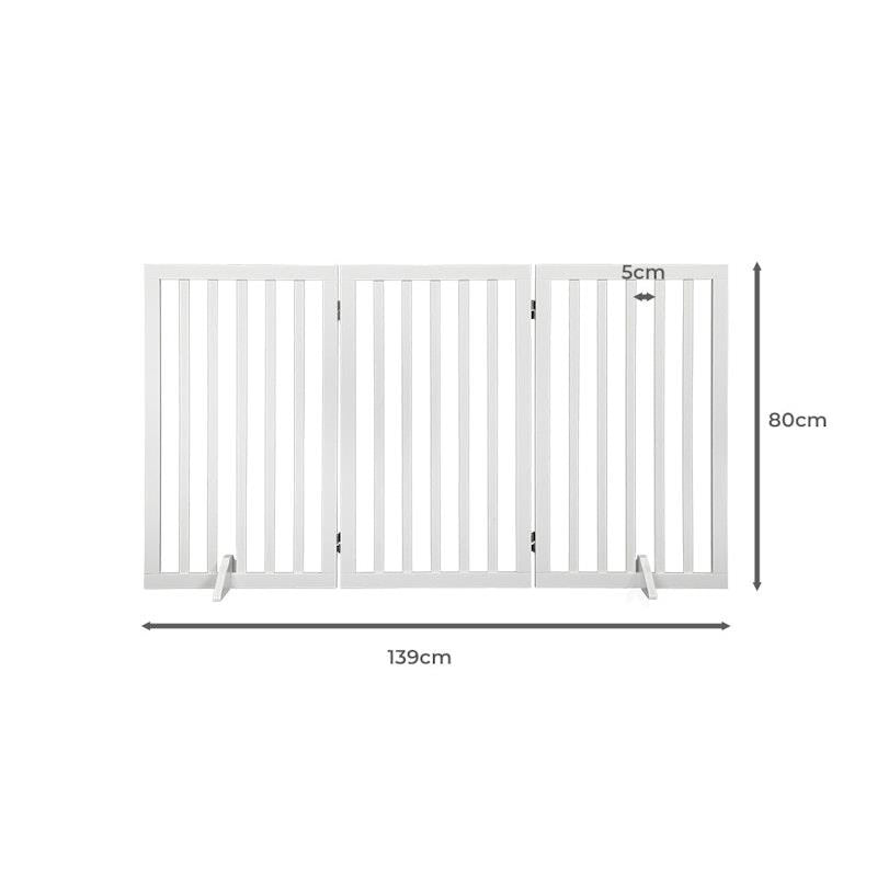 Load image into Gallery viewer, PaWz Wooden Pet Gate Dog Fence Safety Stair Barrier Security Door 3 Panel Large
