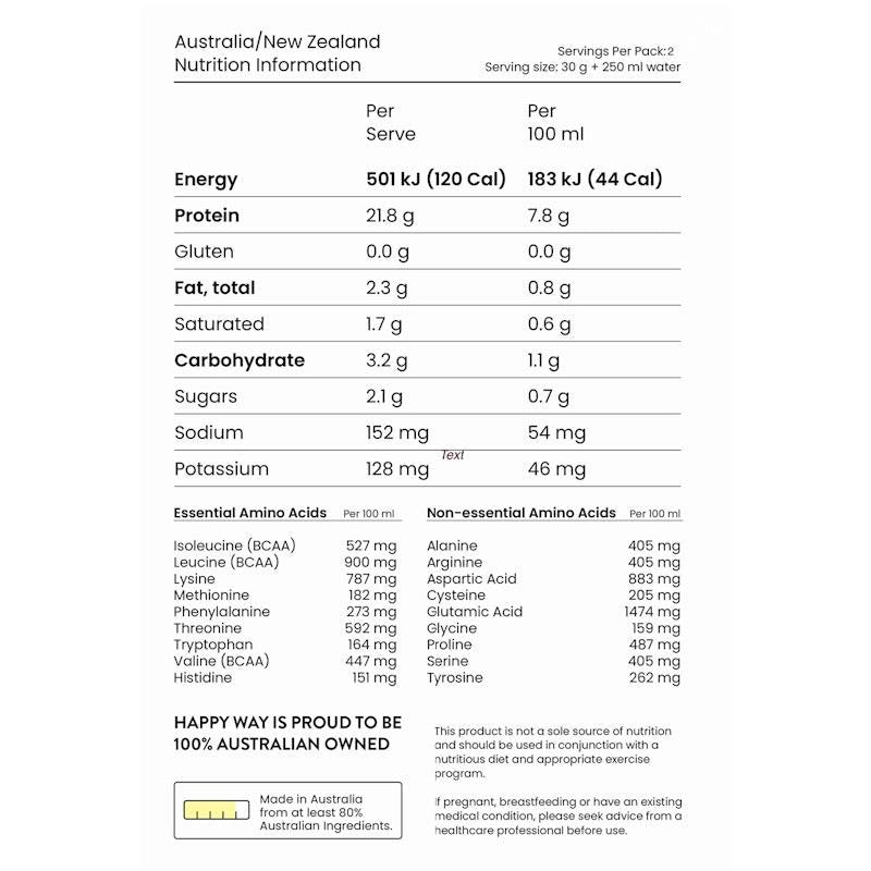 Load image into Gallery viewer, Happy Way Banana Bonanza Whey Protein Powder Travel Packs 6x60g
