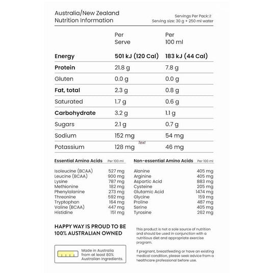 Happy Way Banana Bonanza Whey Protein Powder Travel Packs 6x60g