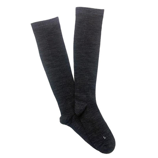 Overlander 3 Pairs of Women's Merino Wool Health Compression Socks - Charcoal Melange Size 2-8