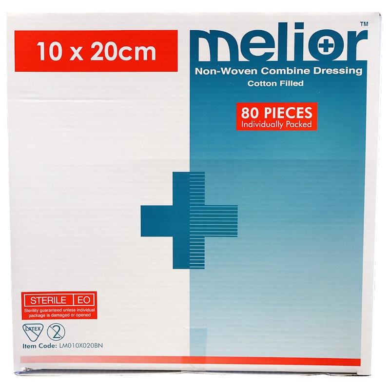 Load image into Gallery viewer, Melior Combine Dressing Pads Sterile 10 x 20cm 80 Pieces/Box
