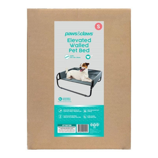 Paws & Claws Elevated Walled Ped Bed - Small 1pc